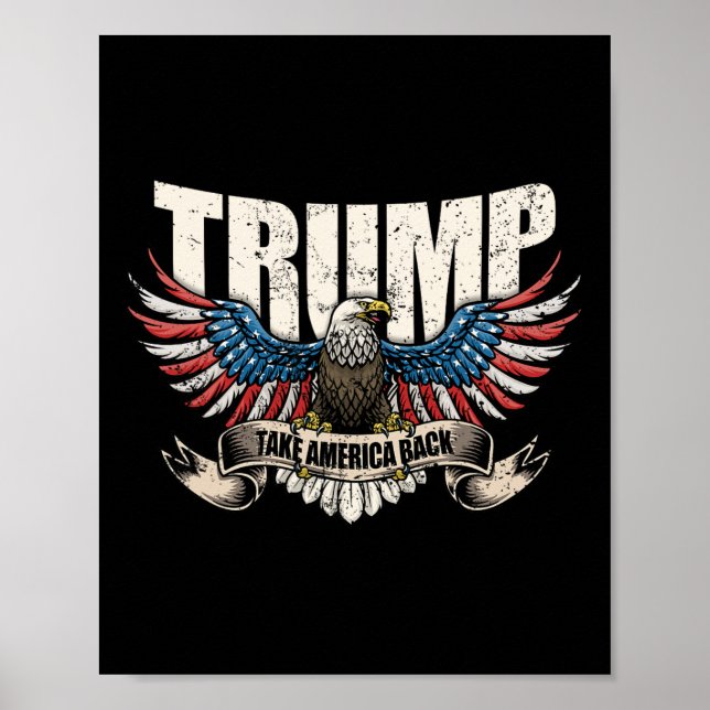 Poster Trump 2024 Flag Toma América Byck Men Women Donald (Frente)