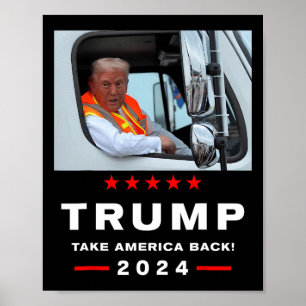 Poster Trump 2024 Leva A América Byck Trump Rides Em Garg