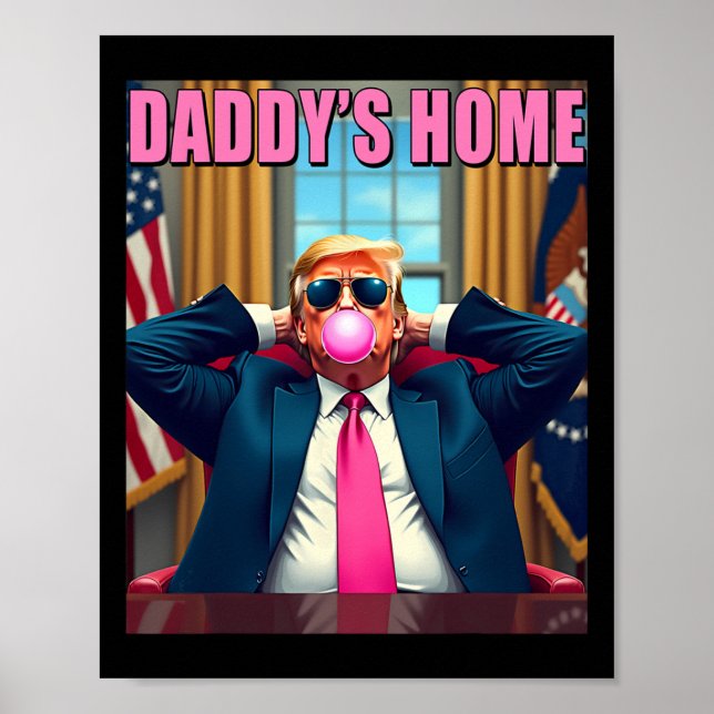 Poster Trump 2024 Leve a América Ck Home Pink Bubbl (Frente)