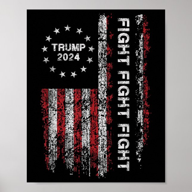 Poster Trump 2024 Luta Contra A Luta - Presidente Trump (Frente)