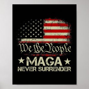 Poster Trump 2024 Mega Nunca Entregue A Bandeira American