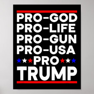 Poster Trump 2024 Pró Arma Pró Vida Pró Deus Pró EUA Repu