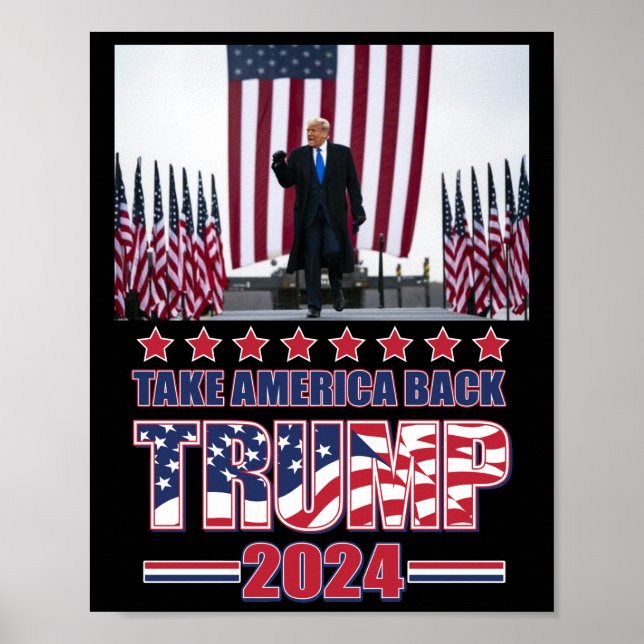 Poster Trump 2024 Retire a América (Frente)
