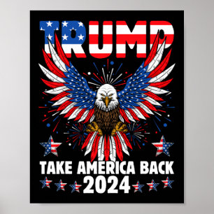 Poster Trump 2024 Retome América Bandeira Americana Trump