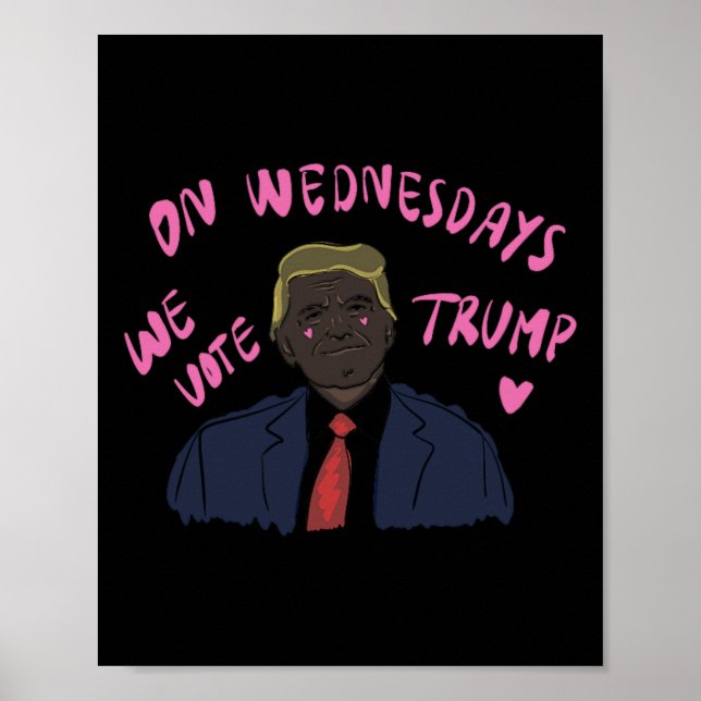 Poster Trump 2024 Rosa Cute Engraçado (Frente)