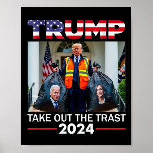 Poster Trump 2024 Tire O Lixo Engraçado Garbyge