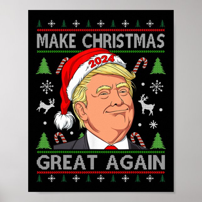 Poster Trump 2024 Torne O Excelente De Natal Novamente Su (Frente)