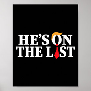 Poster Trump 2025 Ele Está Na Lista Engraçado Sarcástico 