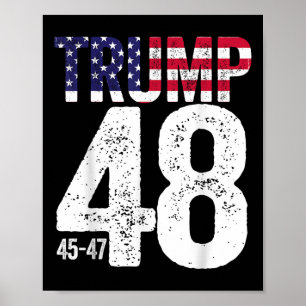 Poster Trump 45-47-48 American Flag 2028 Presidencial