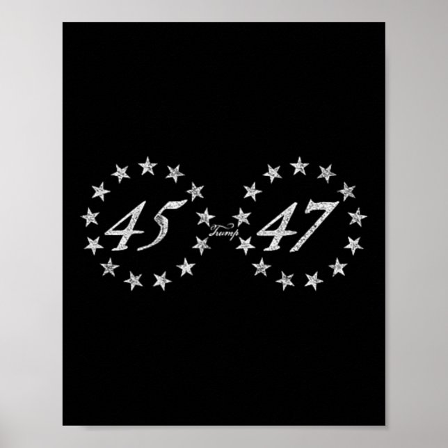 Poster Trump 45 47 Anel De Estrelas (Frente)