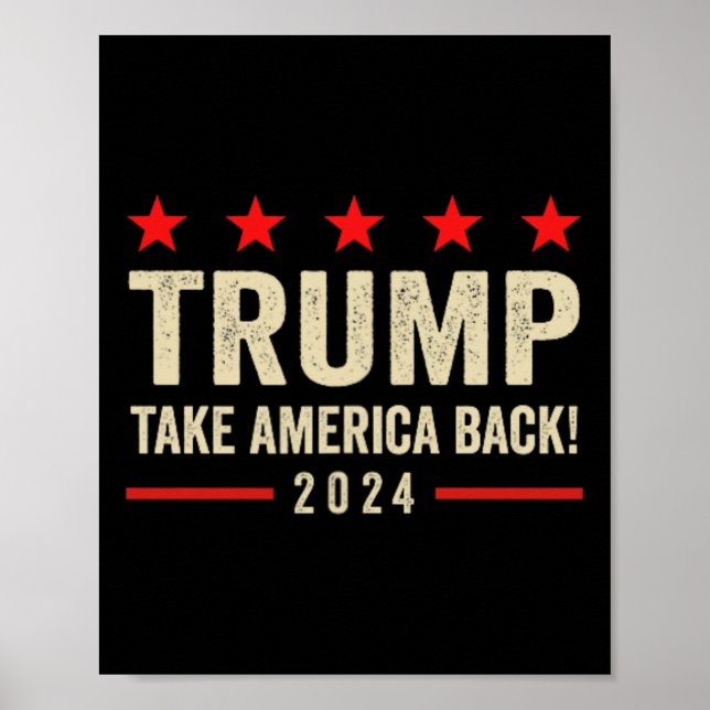 Poster Trump 45 47 (em Volta) Retome América Trump Nos Eu (Frente)