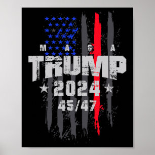 Poster Trump 45-47 Mega Bandeira dos EUA Eleição Presiden