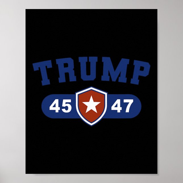 Poster Trump 45 E Trump 47 Excelente Americano (Frente)