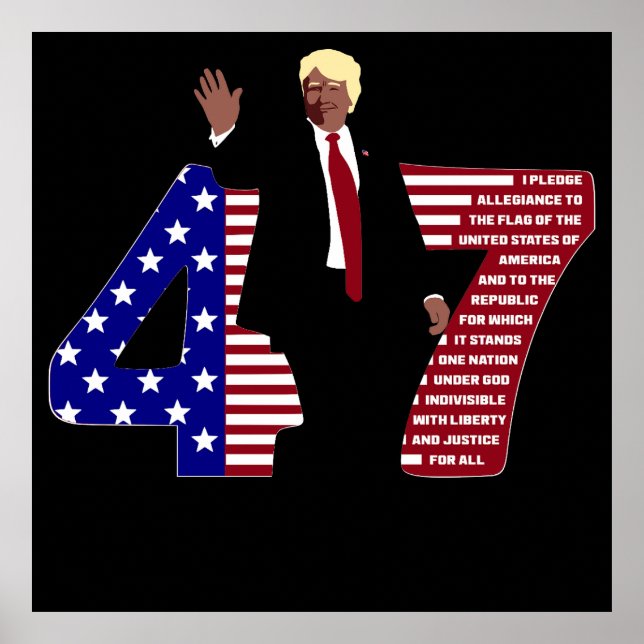 Poster Trump 47 Pledge of Leiance USA (Frente)