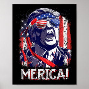 Poster Trump 4 De Julho Merica Men Women Usa American Fl