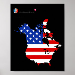 Poster Trump 51 State Of American Canada Flag United