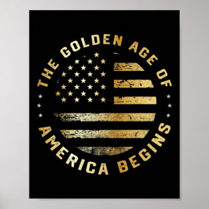 Poster Trump A Era De Ouro Da América Começa 2025 