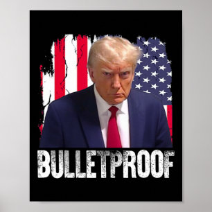 Poster Trump à prova de balas Bandeira americana Republic