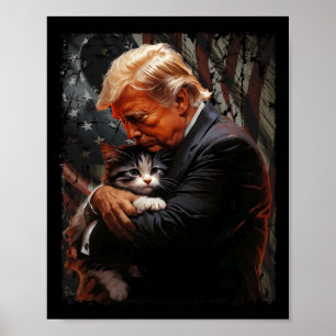 Poster Trump Abrindo Um Gato Laranja 2024 Torna Os Gatos