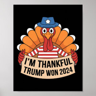 Poster Trump Ação de Graças 2024 Shirt Eu sou a Trump de