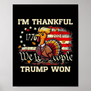 Poster Trump Ação de Graças - Estou grato Trump venceu 20