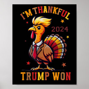Poster Trump Ação De Graças - Eu Sou Obrigado Trump Ganho