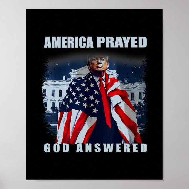 Poster Trump América Rezou Deus Respondeu  (Frente)