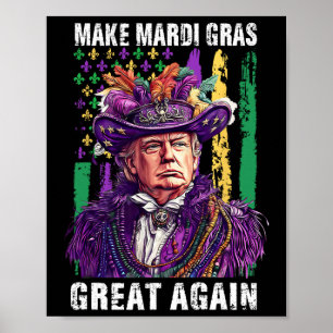 Poster Trump Bandeira Americana Nova Orleans Faça Mardi G