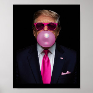 Poster Trump Bubble Gum Shirt 2024 Votação Presidente Fun