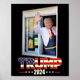 Poster Trump Com Mc Donald Trabalhador De Trump Vota Em T