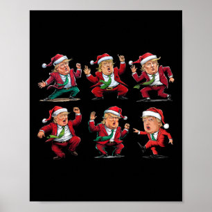 Poster Trump Dance Papai Noel Natal Xmas Pajamas Hol
