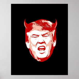 Poster Trump Devil Head - Anti-Trump -