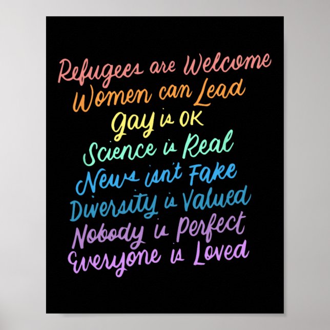 Poster Trump Diversity Science Refugiados amam mulheres d (Frente)