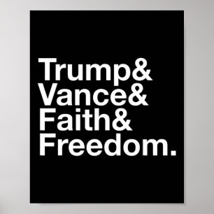 Poster Trump E Vance E Fé E Lista Da Liberdade - EUA E