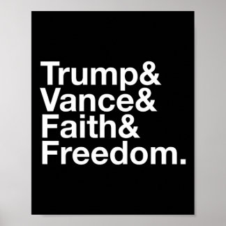 Poster Trump E Vance E Fé E Lista Da Liberdade - EUA E