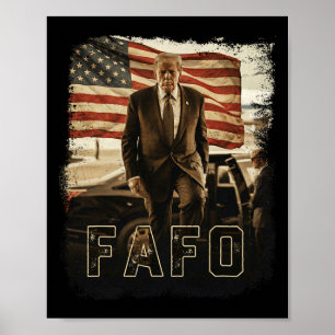 Poster Trump Fafo Vintage Presidente Trump 2026