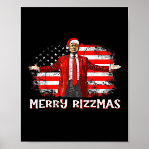 Poster Trump Feliz Rizzmas Engraçado Dança Humorística Ch