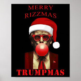 Poster Trump Feliz Rizzmas Trumpmas Engraçado Bubbbb de N