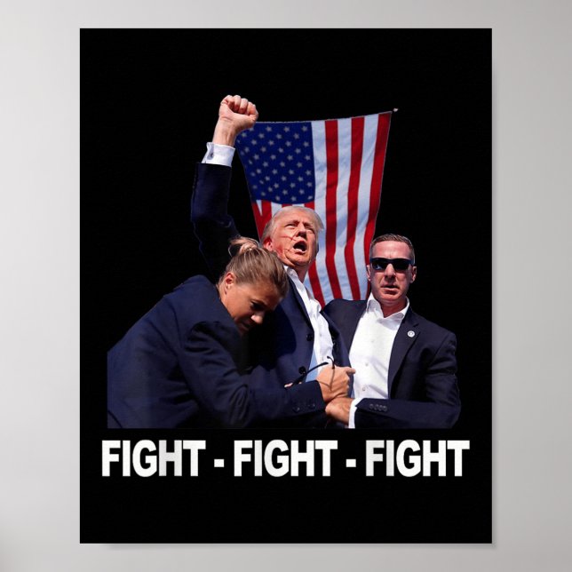 Poster Trump Fight-briga - Luta 2024 (Frente)