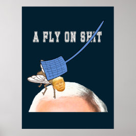Poster Trump Fly on Pence Head with Flyswatter, ZFJ