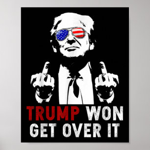 Poster Trump ganhou por cima do Patriótico Pro Trump Anti