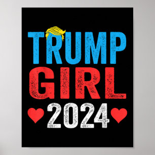 Poster Trump Girl 2024 Cute Trump Flag Mulheres Meninas C