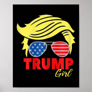 Poster Trump Girl Messy Bun Trump 2024 Eleição Americana