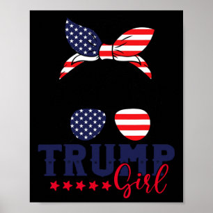 Poster Trump Girl Messy Bun Trump 2024 Eleição Americana