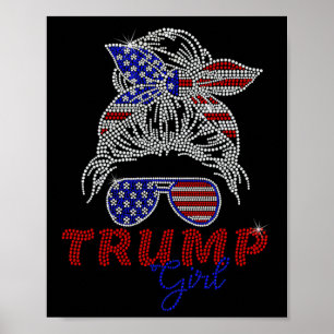 Poster Trump Girl Messy Bun Voting For Trump 2024 Faux Rh