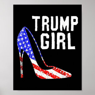 Poster Trump Girl Trump 2025 Eletion American Flag