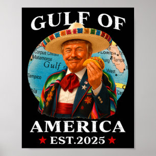 Poster Trump Golfo Dos Eua América Oriental 2025 México T