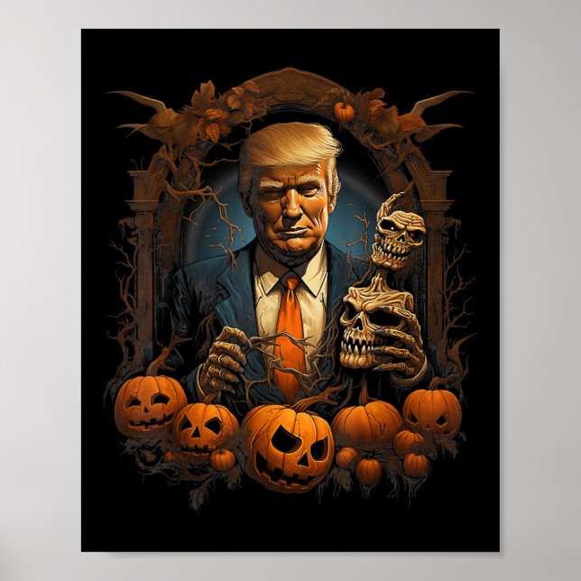 Poster Trump Halloween Costume Assustador Presidente Pump (Frente)