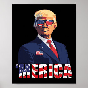 Poster Trump Happy 4 De Julho Trump American Flag 1
