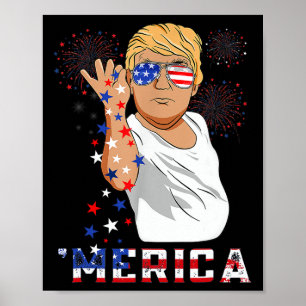 Poster Trump Happy 4 De Julho Trump American Flag 1